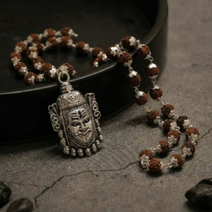 Silver Plated Mahakal Rudraksha Mala – Spiritual Edition
