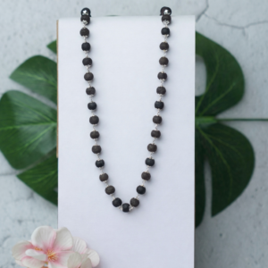 Silver Plated Plain Karanguli Mala - 6mm